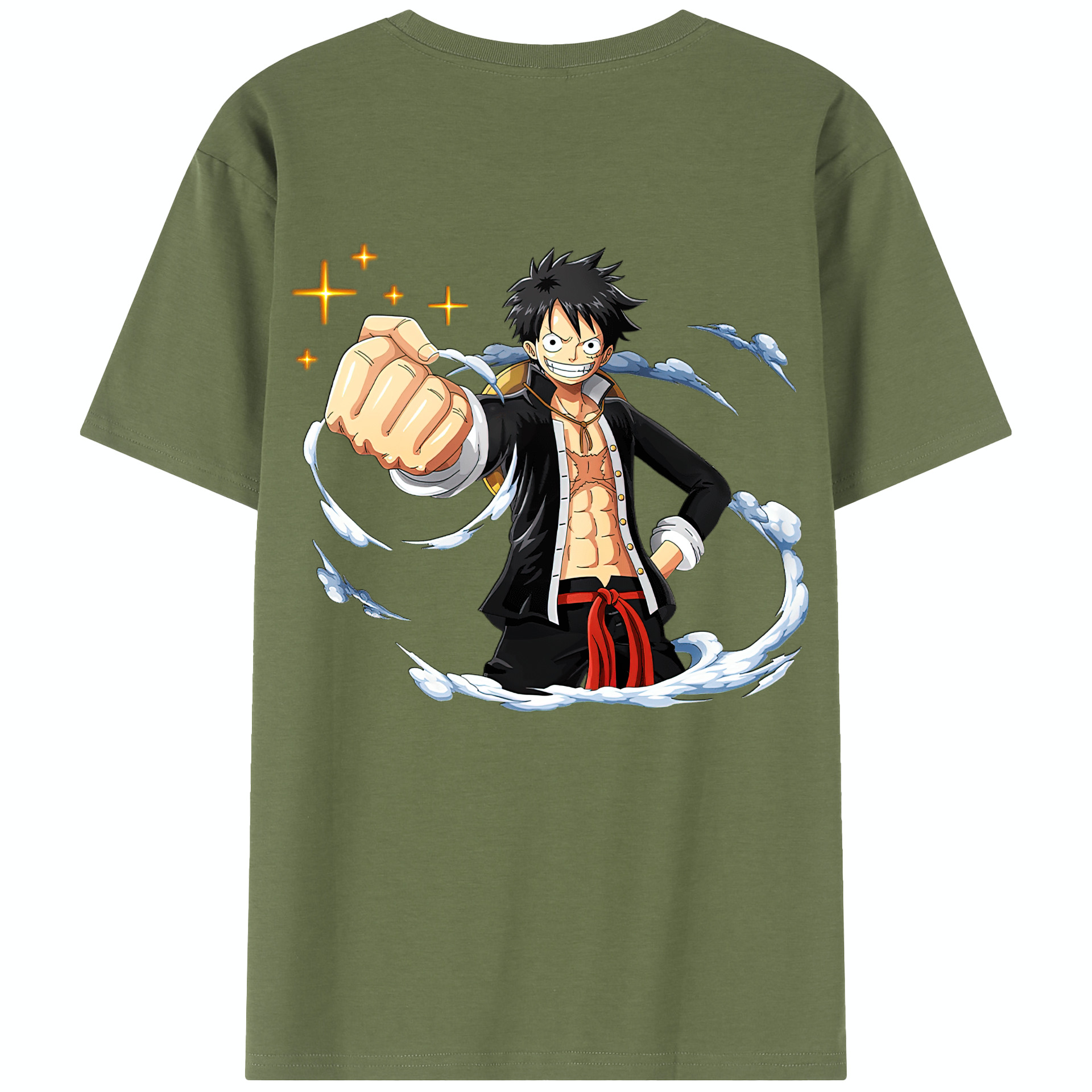 ワンピース モンキー・D・ルフィ ONE PIECE Monkey D. Luffy 綿100％半袖Tシャツ（背面プリント）